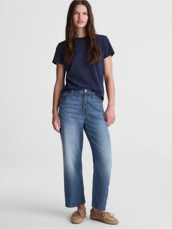 Madewell Denim - Madewell The Perfect Vintage Wide Leg Crop Jeans in Medium Blue Wash Sz 29